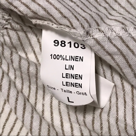 Piazza del Tempio Ruffled Linen Blouse, Size Large - Picture 8 of 9